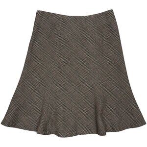 EUC Women's RALPH LAUREN‎ Chaps Tweed Wool-Blend Plaid Swing Skirt | Size 14